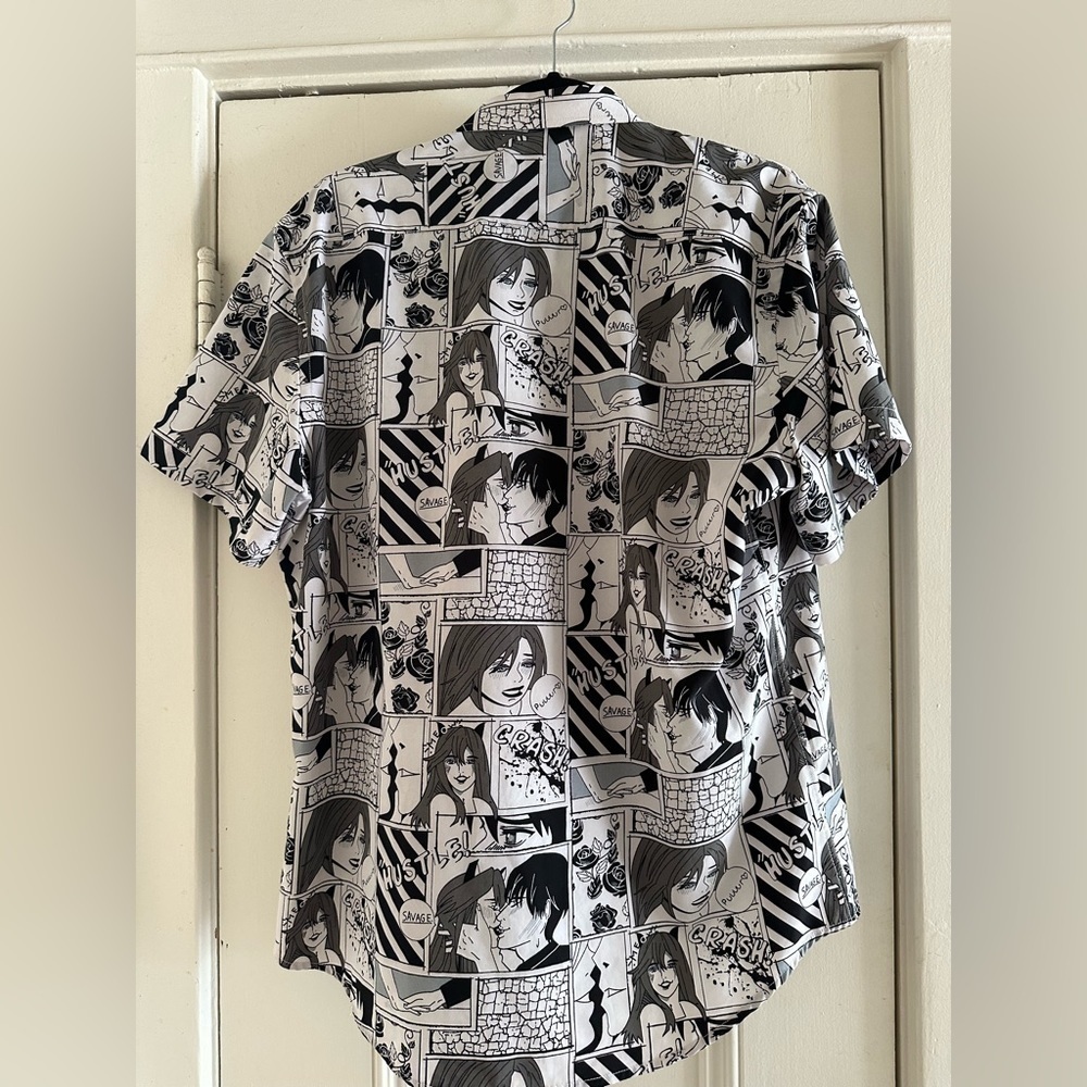 Interaffairs Slim Fit Comic/Anime Button Down Shi… - image 3